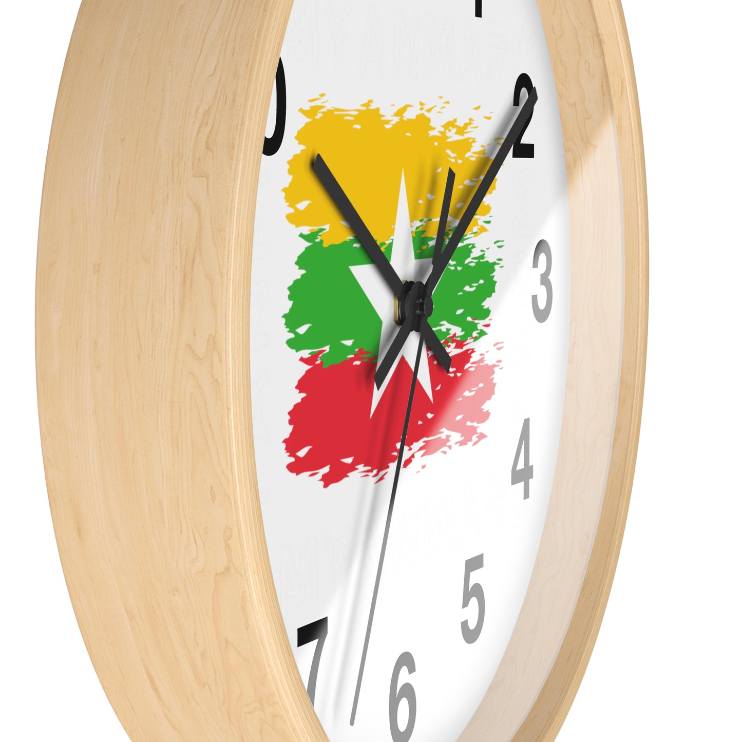 Wall Clock With Burmese Flag