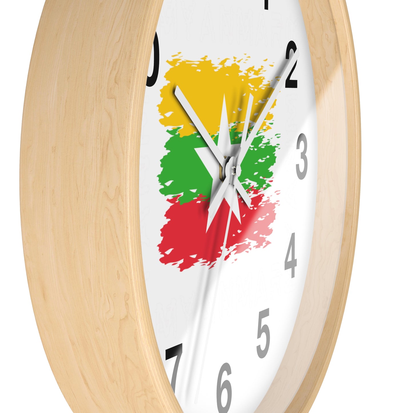 Wall Clock With Burmese Flag