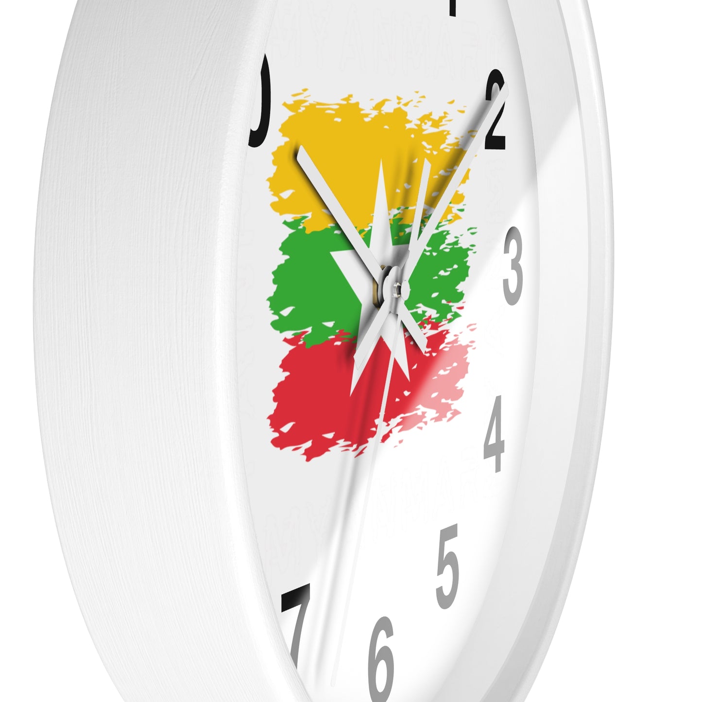 Wall Clock With Burmese Flag