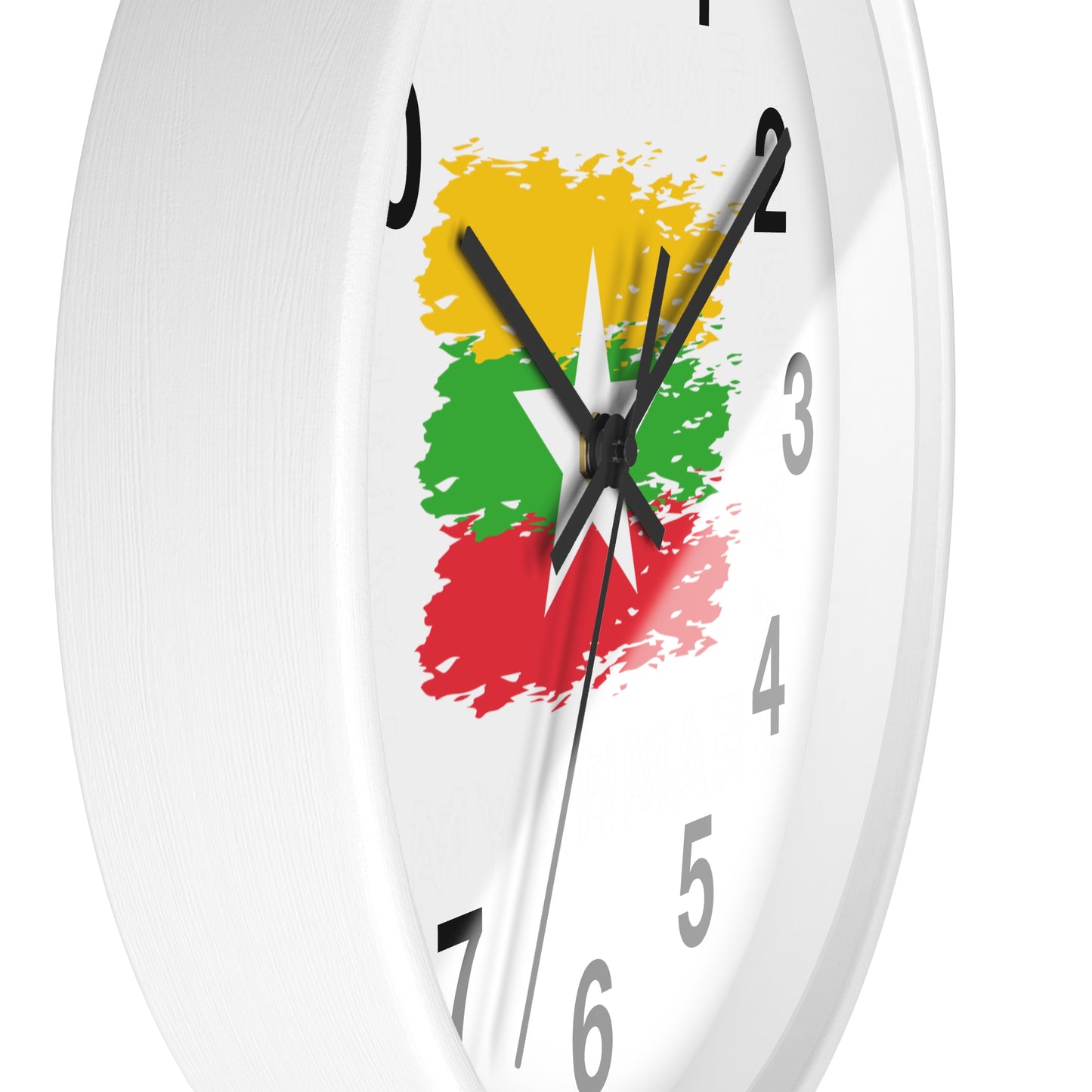 Wall Clock With Burmese Flag